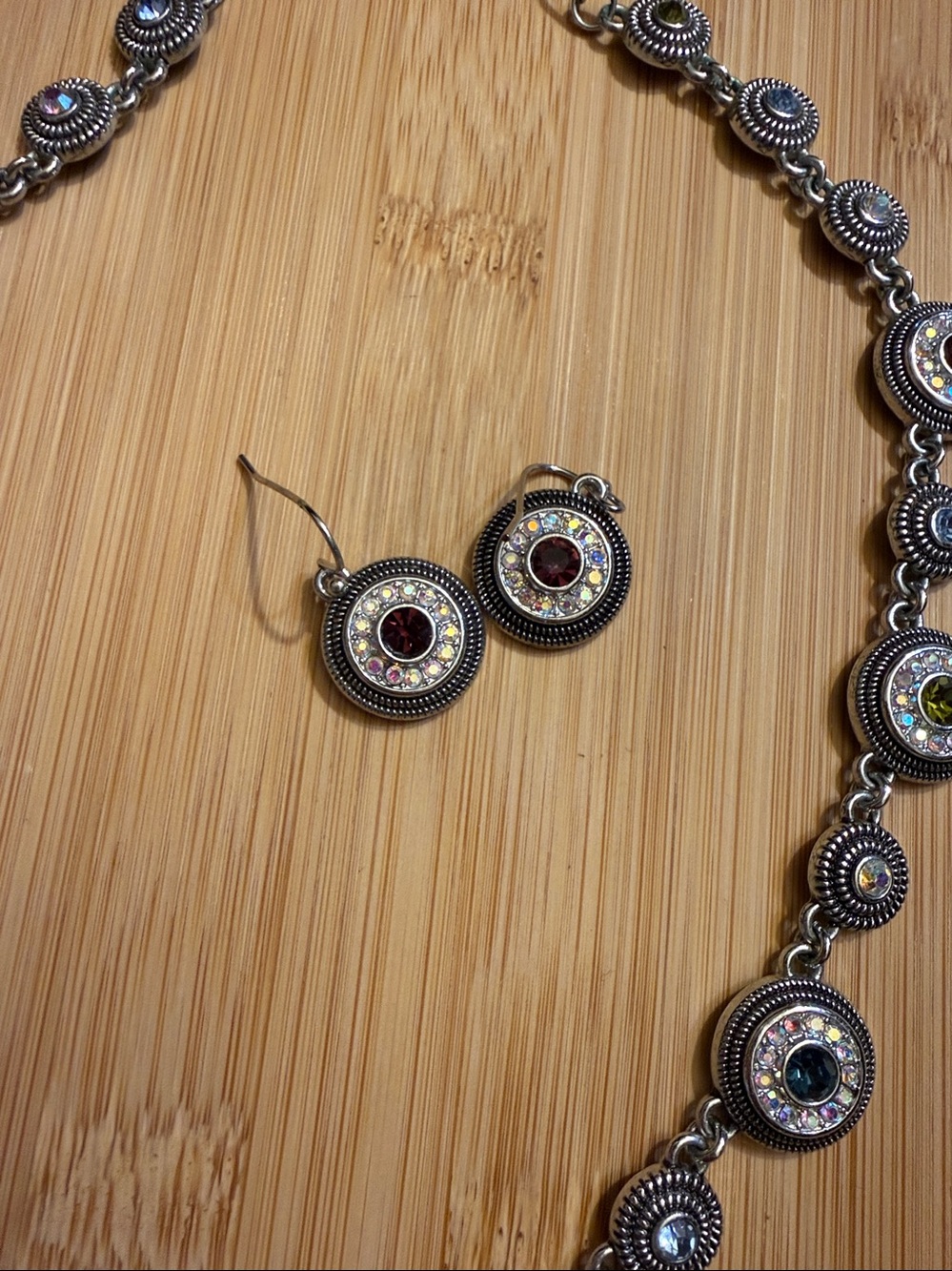 Lia Sophia “Seltzer” Multi Color Crystal Necklace and earring set - Picture 2 of 3